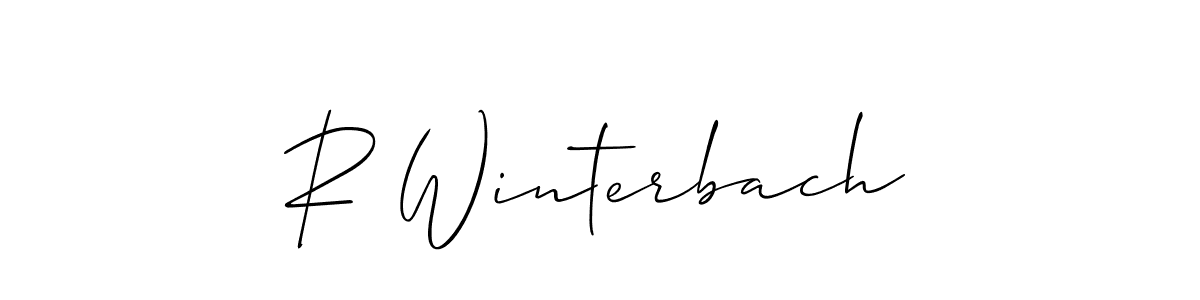 if you are searching for the best signature style for your name R Winterbach. so please give up your signature search. here we have designed multiple signature styles  using Allison_Script. R Winterbach signature style 2 images and pictures png