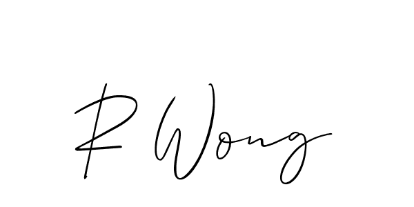 The best way (Allison_Script) to make a short signature is to pick only two or three words in your name. The name R Wong include a total of six letters. For converting this name. R Wong signature style 2 images and pictures png