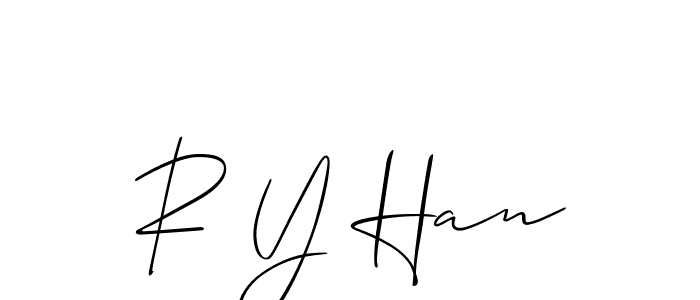 Design your own signature with our free online signature maker. With this signature software, you can create a handwritten (Allison_Script) signature for name R Y Han. R Y Han signature style 2 images and pictures png