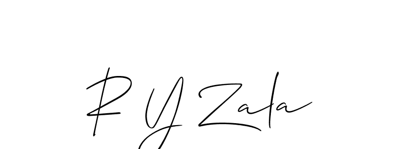 Use a signature maker to create a handwritten signature online. With this signature software, you can design (Allison_Script) your own signature for name R Y Zala. R Y Zala signature style 2 images and pictures png