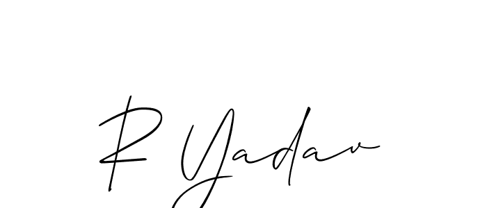 It looks lik you need a new signature style for name R Yadav. Design unique handwritten (Allison_Script) signature with our free signature maker in just a few clicks. R Yadav signature style 2 images and pictures png