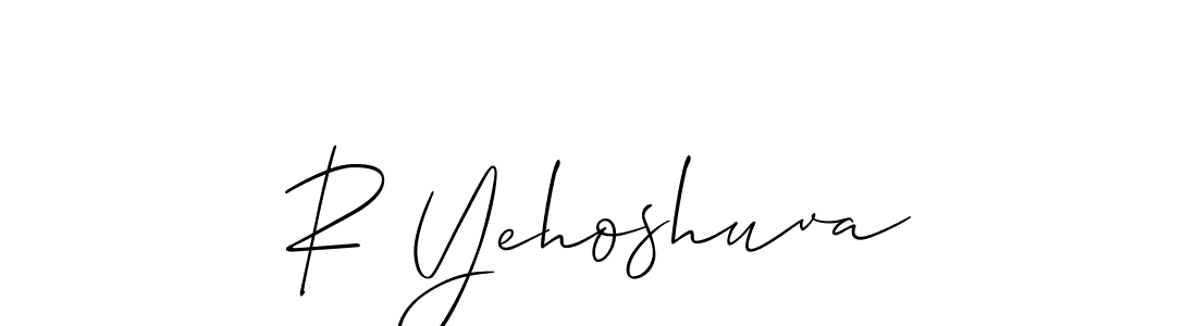 Use a signature maker to create a handwritten signature online. With this signature software, you can design (Allison_Script) your own signature for name R Yehoshuva. R Yehoshuva signature style 2 images and pictures png