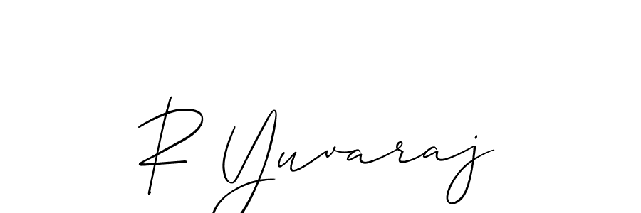 Make a beautiful signature design for name R Yuvaraj. With this signature (Allison_Script) style, you can create a handwritten signature for free. R Yuvaraj signature style 2 images and pictures png