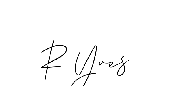 You should practise on your own different ways (Allison_Script) to write your name (R Yves) in signature. don't let someone else do it for you. R Yves signature style 2 images and pictures png