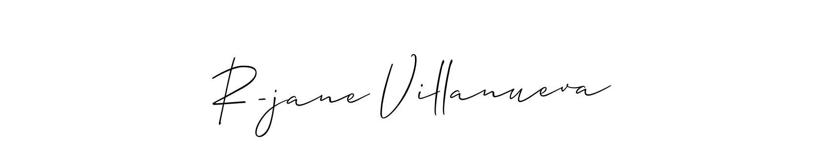 Make a beautiful signature design for name R-jane Villanueva. With this signature (Allison_Script) style, you can create a handwritten signature for free. R-jane Villanueva signature style 2 images and pictures png