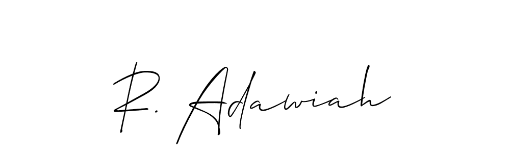 Design your own signature with our free online signature maker. With this signature software, you can create a handwritten (Allison_Script) signature for name R. Adawiah. R. Adawiah signature style 2 images and pictures png