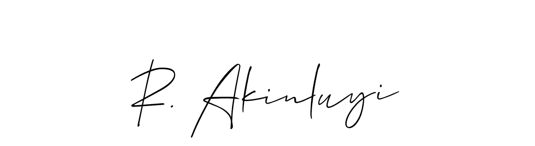 You should practise on your own different ways (Allison_Script) to write your name (R. Akinluyi) in signature. don't let someone else do it for you. R. Akinluyi signature style 2 images and pictures png