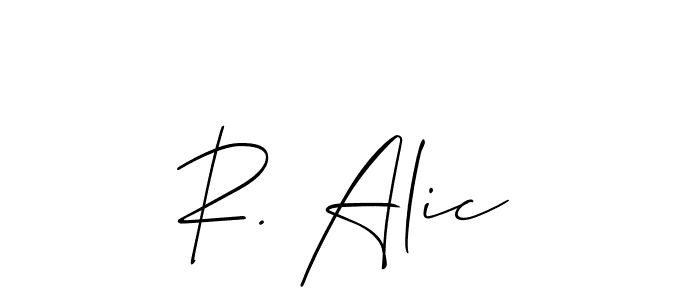 Create a beautiful signature design for name R. Alic. With this signature (Allison_Script) fonts, you can make a handwritten signature for free. R. Alic signature style 2 images and pictures png