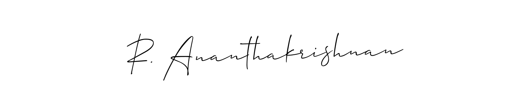Also we have R. Ananthakrishnan name is the best signature style. Create professional handwritten signature collection using Allison_Script autograph style. R. Ananthakrishnan signature style 2 images and pictures png
