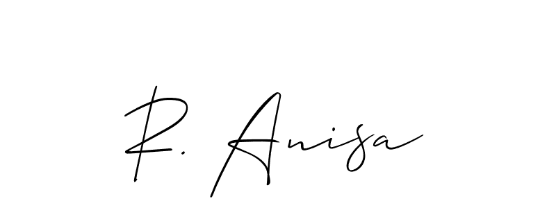 Also You can easily find your signature by using the search form. We will create R. Anisa name handwritten signature images for you free of cost using Allison_Script sign style. R. Anisa signature style 2 images and pictures png