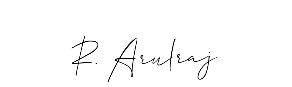 Allison_Script is a professional signature style that is perfect for those who want to add a touch of class to their signature. It is also a great choice for those who want to make their signature more unique. Get R. Arulraj name to fancy signature for free. R. Arulraj signature style 2 images and pictures png