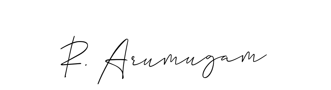 The best way (Allison_Script) to make a short signature is to pick only two or three words in your name. The name R. Arumugam include a total of six letters. For converting this name. R. Arumugam signature style 2 images and pictures png