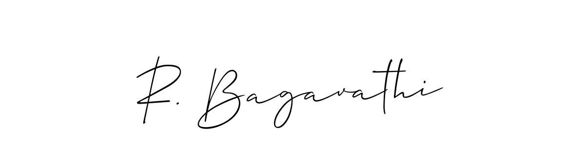 The best way (Allison_Script) to make a short signature is to pick only two or three words in your name. The name R. Bagavathi include a total of six letters. For converting this name. R. Bagavathi signature style 2 images and pictures png