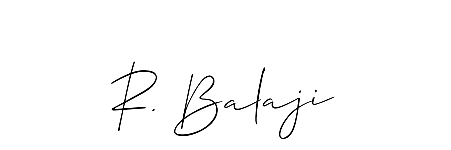 Use a signature maker to create a handwritten signature online. With this signature software, you can design (Allison_Script) your own signature for name R. Balaji. R. Balaji signature style 2 images and pictures png