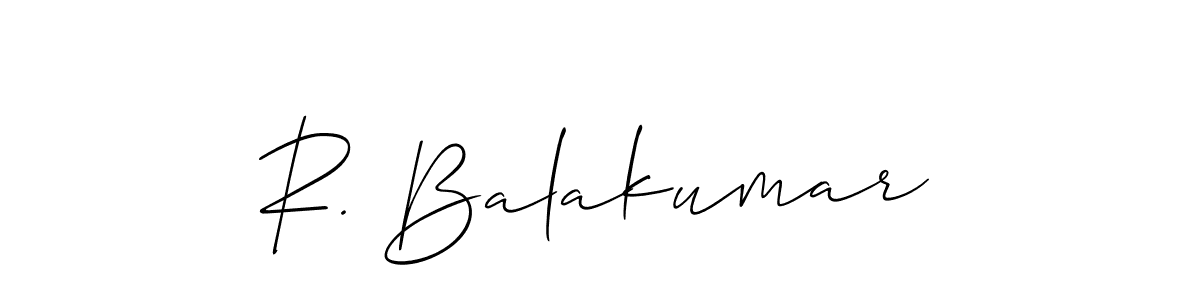 Also You can easily find your signature by using the search form. We will create R. Balakumar name handwritten signature images for you free of cost using Allison_Script sign style. R. Balakumar signature style 2 images and pictures png