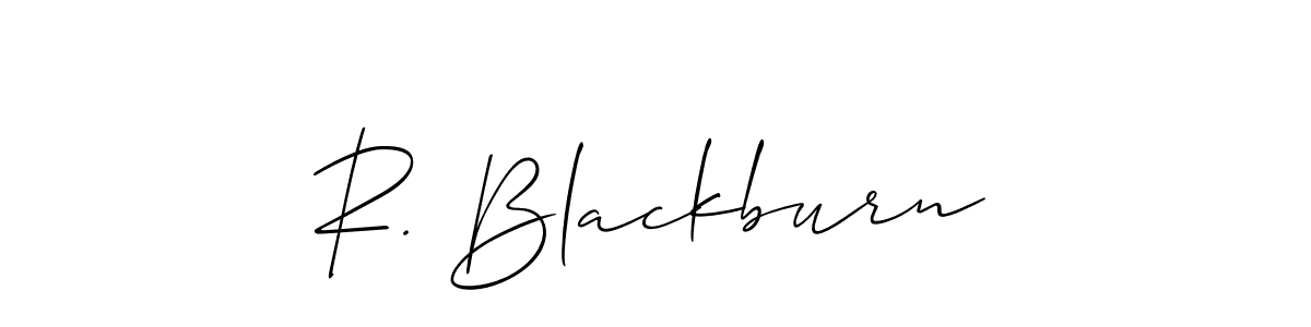 The best way (Allison_Script) to make a short signature is to pick only two or three words in your name. The name R. Blackburn include a total of six letters. For converting this name. R. Blackburn signature style 2 images and pictures png