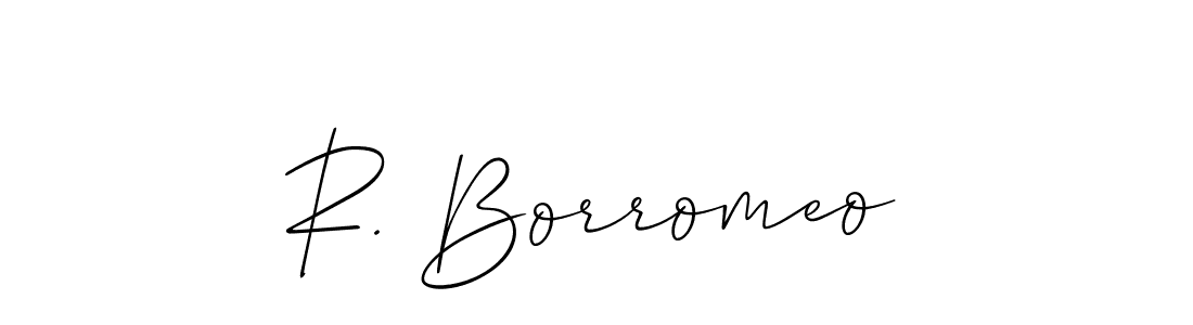 You should practise on your own different ways (Allison_Script) to write your name (R. Borromeo) in signature. don't let someone else do it for you. R. Borromeo signature style 2 images and pictures png
