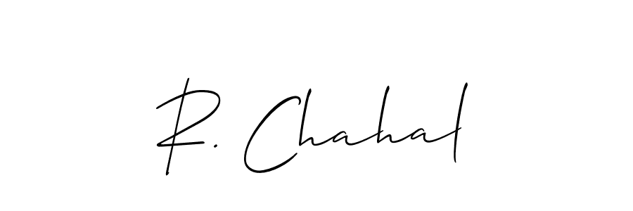 How to make R. Chahal signature? Allison_Script is a professional autograph style. Create handwritten signature for R. Chahal name. R. Chahal signature style 2 images and pictures png