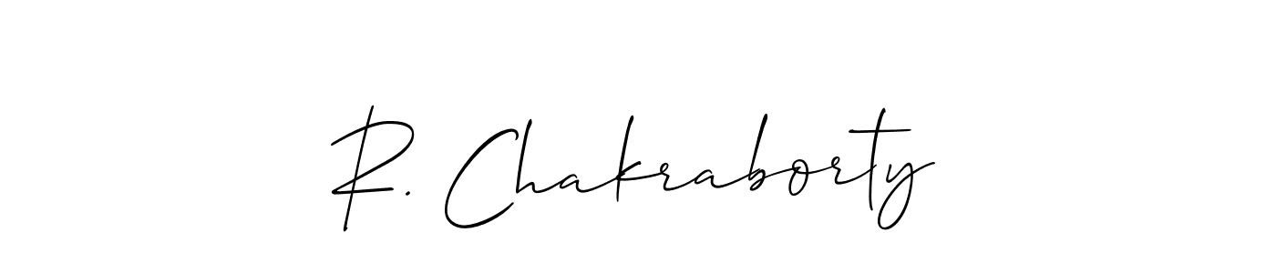 if you are searching for the best signature style for your name R. Chakraborty. so please give up your signature search. here we have designed multiple signature styles  using Allison_Script. R. Chakraborty signature style 2 images and pictures png