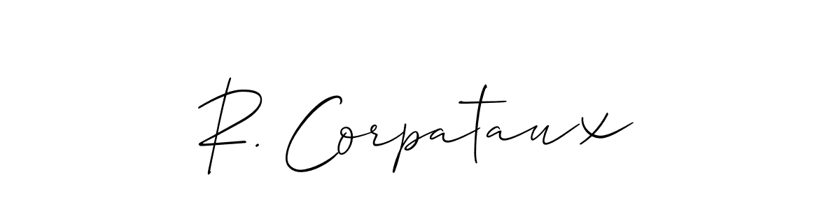 How to Draw R. Corpataux signature style? Allison_Script is a latest design signature styles for name R. Corpataux. R. Corpataux signature style 2 images and pictures png