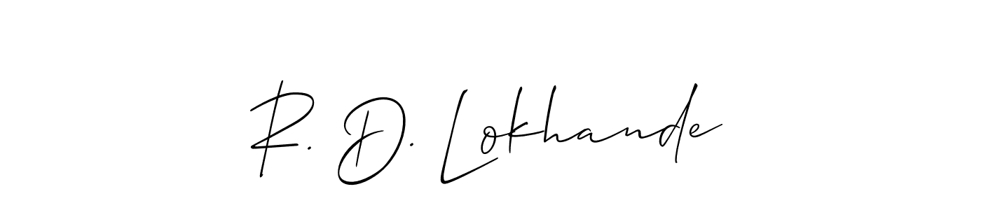 Allison_Script is a professional signature style that is perfect for those who want to add a touch of class to their signature. It is also a great choice for those who want to make their signature more unique. Get R. D. Lokhande name to fancy signature for free. R. D. Lokhande signature style 2 images and pictures png