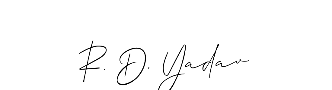 Make a beautiful signature design for name R. D. Yadav. With this signature (Allison_Script) style, you can create a handwritten signature for free. R. D. Yadav signature style 2 images and pictures png