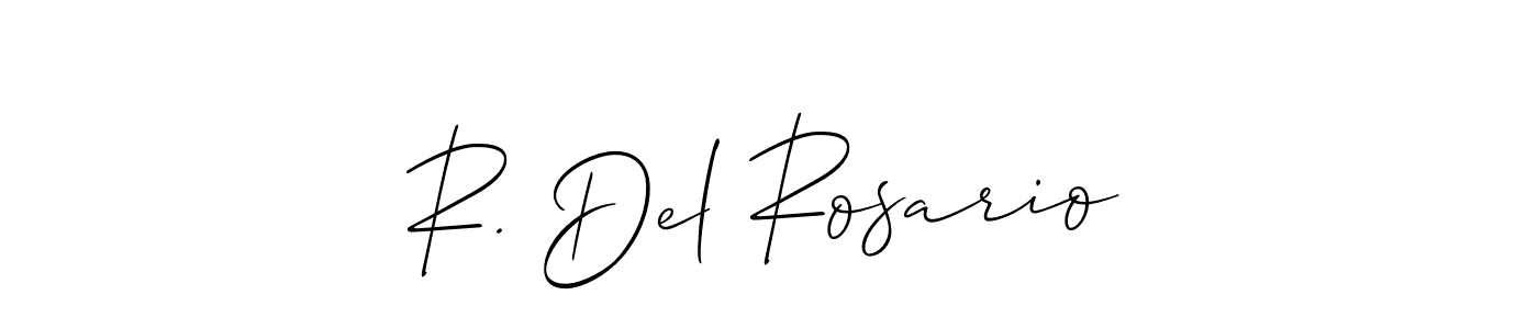 Also You can easily find your signature by using the search form. We will create R. Del Rosario name handwritten signature images for you free of cost using Allison_Script sign style. R. Del Rosario signature style 2 images and pictures png