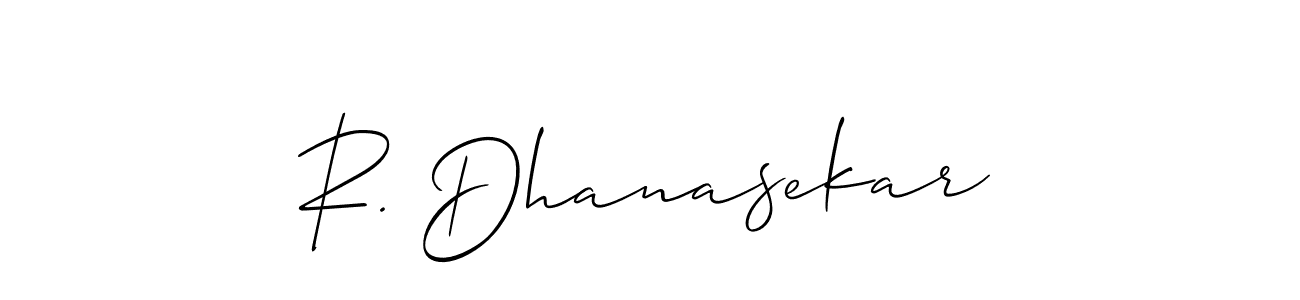 You should practise on your own different ways (Allison_Script) to write your name (R. Dhanasekar) in signature. don't let someone else do it for you. R. Dhanasekar signature style 2 images and pictures png