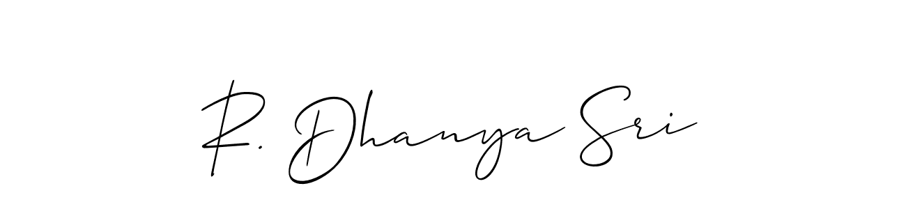 Design your own signature with our free online signature maker. With this signature software, you can create a handwritten (Allison_Script) signature for name R. Dhanya Sri. R. Dhanya Sri signature style 2 images and pictures png