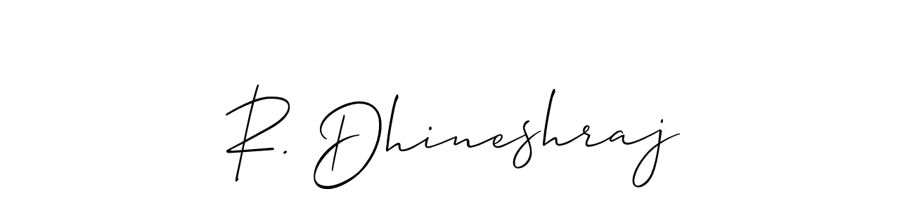 How to make R. Dhineshraj name signature. Use Allison_Script style for creating short signs online. This is the latest handwritten sign. R. Dhineshraj signature style 2 images and pictures png