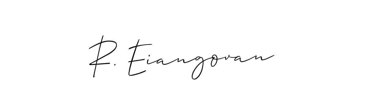 Allison_Script is a professional signature style that is perfect for those who want to add a touch of class to their signature. It is also a great choice for those who want to make their signature more unique. Get R. Eiangovan name to fancy signature for free. R. Eiangovan signature style 2 images and pictures png
