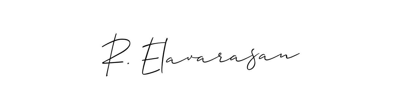 Design your own signature with our free online signature maker. With this signature software, you can create a handwritten (Allison_Script) signature for name R. Elavarasan. R. Elavarasan signature style 2 images and pictures png