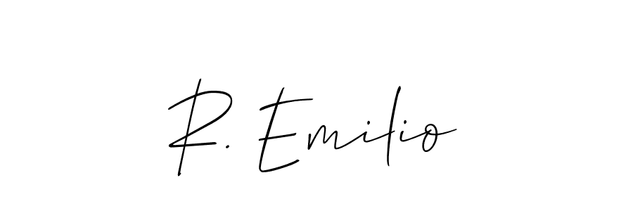 See photos of R. Emilio official signature by Spectra . Check more albums & portfolios. Read reviews & check more about Allison_Script font. R. Emilio signature style 2 images and pictures png