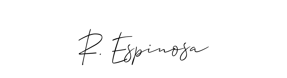 How to Draw R. Espinosa signature style? Allison_Script is a latest design signature styles for name R. Espinosa. R. Espinosa signature style 2 images and pictures png