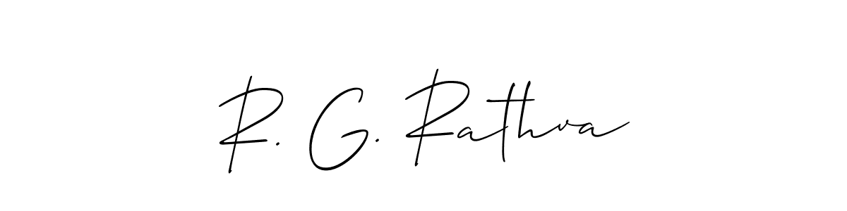 Create a beautiful signature design for name R. G. Rathva. With this signature (Allison_Script) fonts, you can make a handwritten signature for free. R. G. Rathva signature style 2 images and pictures png