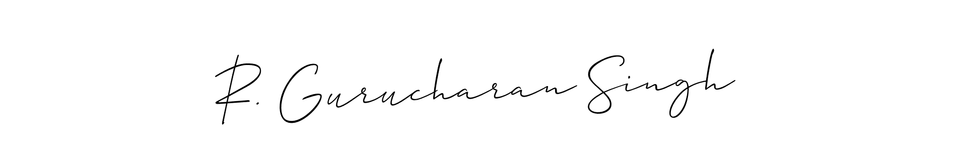 This is the best signature style for the R. Gurucharan Singh name. Also you like these signature font (Allison_Script). Mix name signature. R. Gurucharan Singh signature style 2 images and pictures png