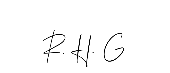 Allison_Script is a professional signature style that is perfect for those who want to add a touch of class to their signature. It is also a great choice for those who want to make their signature more unique. Get R. H. G name to fancy signature for free. R. H. G signature style 2 images and pictures png