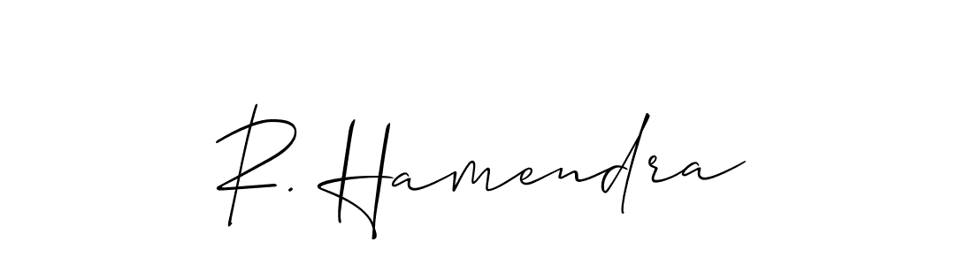 Make a short R. Hamendra signature style. Manage your documents anywhere anytime using Allison_Script. Create and add eSignatures, submit forms, share and send files easily. R. Hamendra signature style 2 images and pictures png