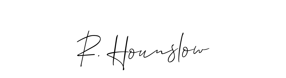Similarly Allison_Script is the best handwritten signature design. Signature creator online .You can use it as an online autograph creator for name R. Hounslow. R. Hounslow signature style 2 images and pictures png
