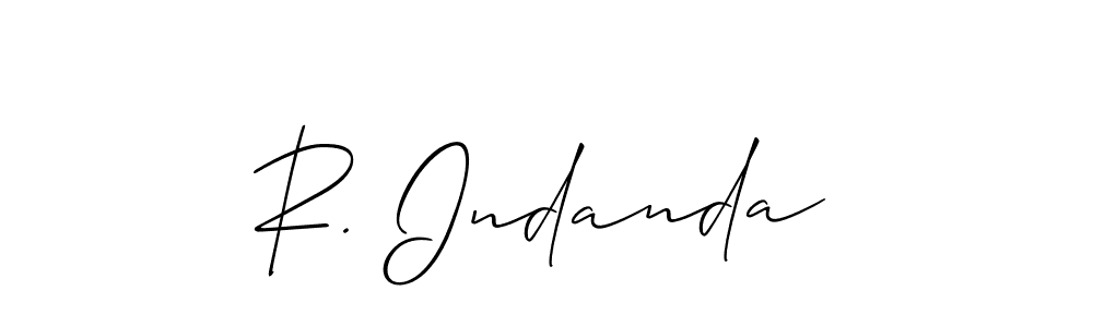 Use a signature maker to create a handwritten signature online. With this signature software, you can design (Allison_Script) your own signature for name R. Indanda. R. Indanda signature style 2 images and pictures png