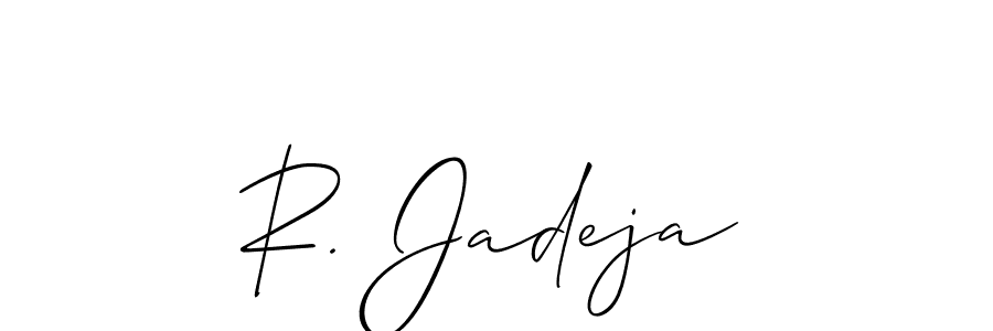 How to make R. Jadeja signature? Allison_Script is a professional autograph style. Create handwritten signature for R. Jadeja name. R. Jadeja signature style 2 images and pictures png