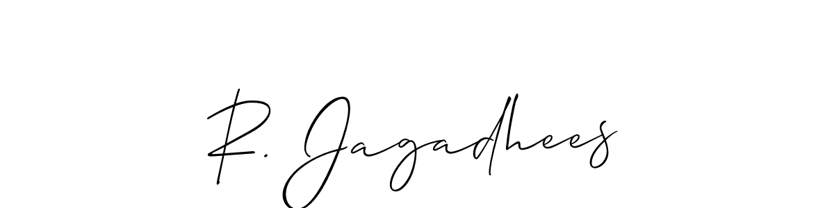 How to Draw R. Jagadhees signature style? Allison_Script is a latest design signature styles for name R. Jagadhees. R. Jagadhees signature style 2 images and pictures png