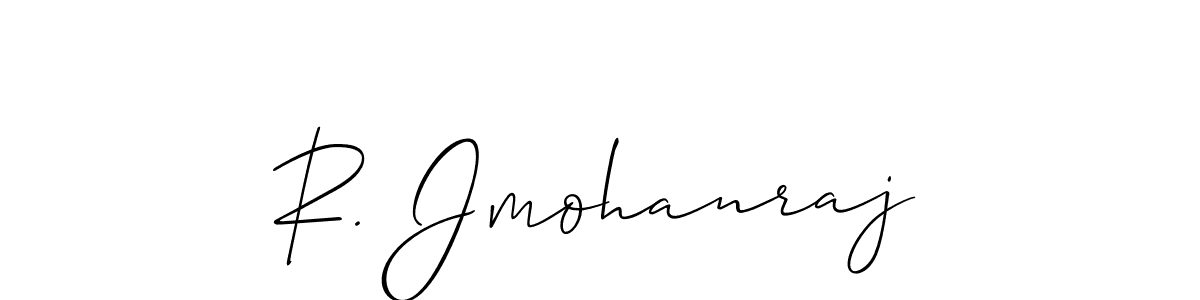 Make a short R. Jmohanraj signature style. Manage your documents anywhere anytime using Allison_Script. Create and add eSignatures, submit forms, share and send files easily. R. Jmohanraj signature style 2 images and pictures png