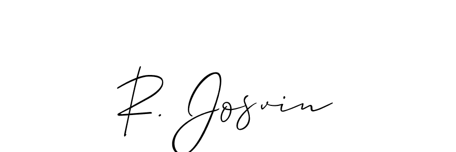 How to make R. Josvin name signature. Use Allison_Script style for creating short signs online. This is the latest handwritten sign. R. Josvin signature style 2 images and pictures png