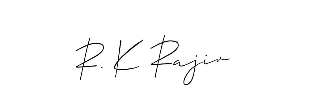 You should practise on your own different ways (Allison_Script) to write your name (R. K Rajiv) in signature. don't let someone else do it for you. R. K Rajiv signature style 2 images and pictures png