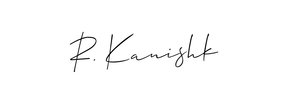 Allison_Script is a professional signature style that is perfect for those who want to add a touch of class to their signature. It is also a great choice for those who want to make their signature more unique. Get R. Kanishk name to fancy signature for free. R. Kanishk signature style 2 images and pictures png