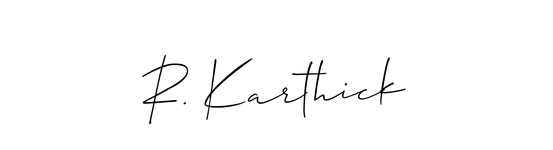 It looks lik you need a new signature style for name R. Karthick. Design unique handwritten (Allison_Script) signature with our free signature maker in just a few clicks. R. Karthick signature style 2 images and pictures png