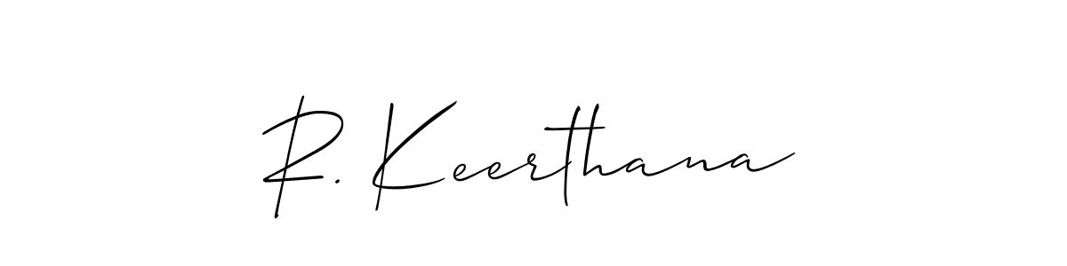Create a beautiful signature design for name R. Keerthana. With this signature (Allison_Script) fonts, you can make a handwritten signature for free. R. Keerthana signature style 2 images and pictures png