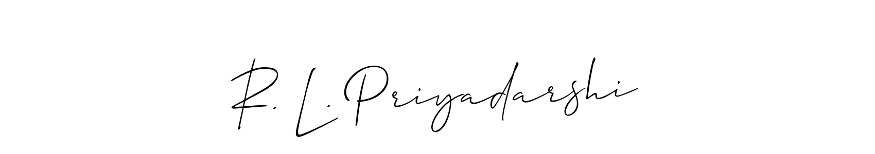 Make a beautiful signature design for name R. L. Priyadarshi. With this signature (Allison_Script) style, you can create a handwritten signature for free. R. L. Priyadarshi signature style 2 images and pictures png