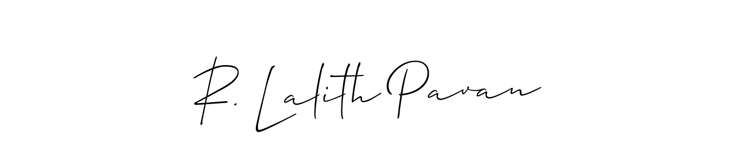 Use a signature maker to create a handwritten signature online. With this signature software, you can design (Allison_Script) your own signature for name R. Lalith Pavan. R. Lalith Pavan signature style 2 images and pictures png